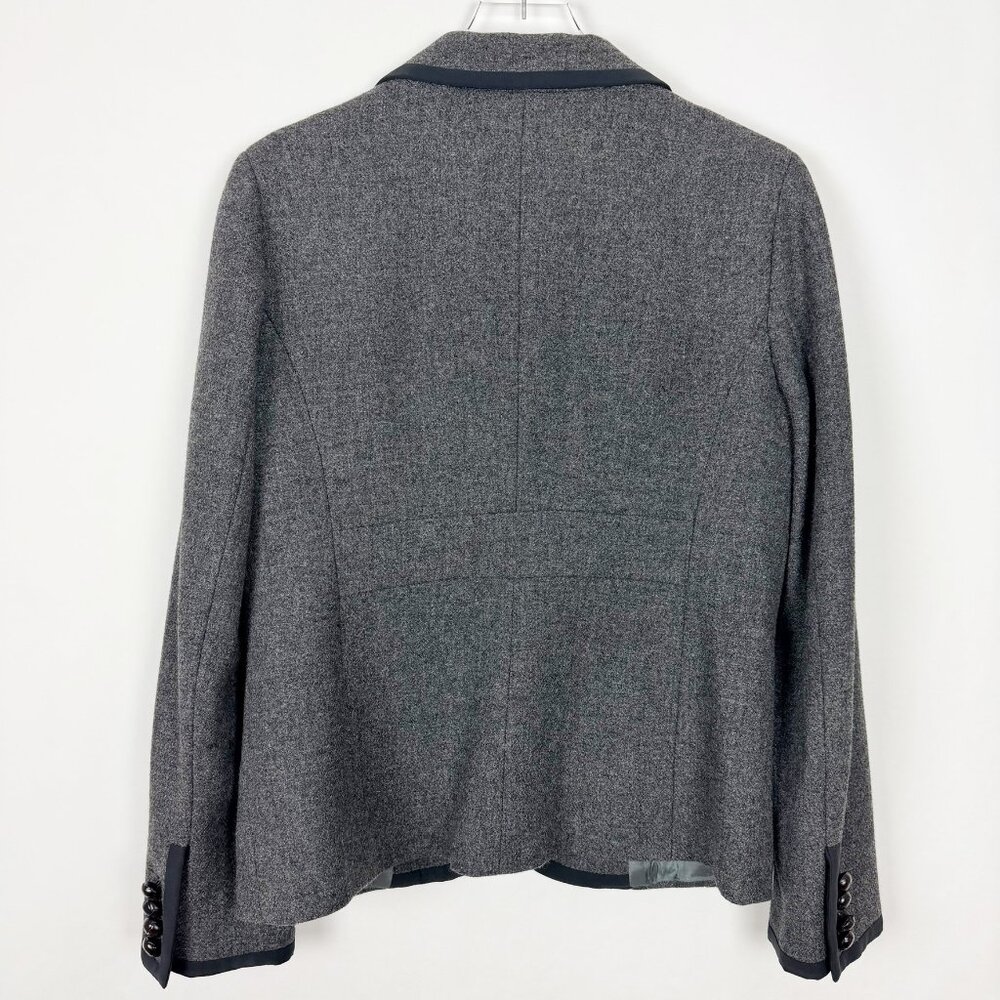J. Crew Professor Blazer Women's Size 12 Grey Black Wool Jacket Schoolboy Preppy - Picture 12 of 14